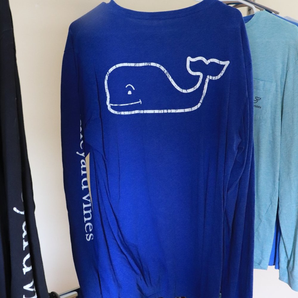 Vineyard Vines Blue Long Sleeve Logo T-Shirt